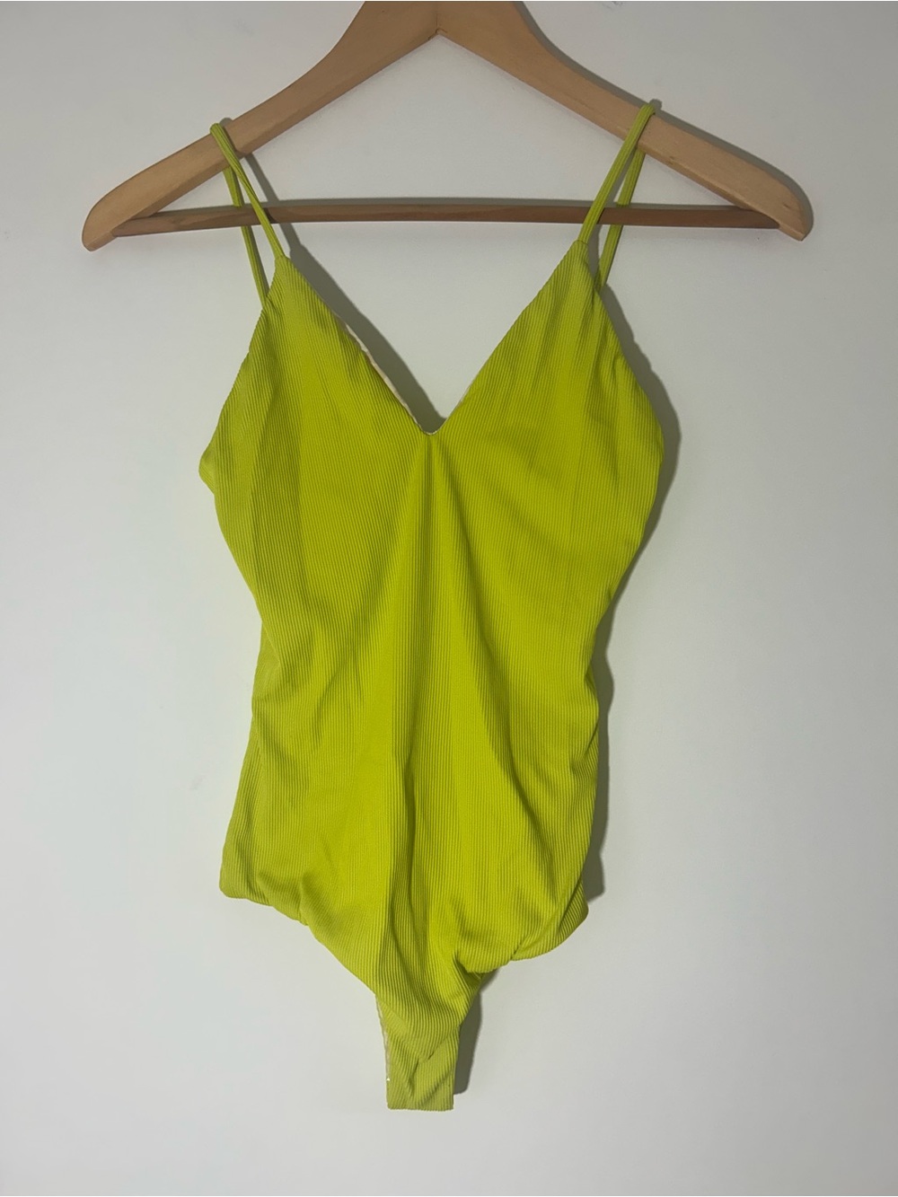 MAI swim one-piece cheeky ribbed lime NWT